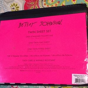 Betsey Johnson Bedding - Betsy Johnson heart striped twin sheet set Betsey Johnson Bedding - Betsy Johnson heart striped twin sheet set